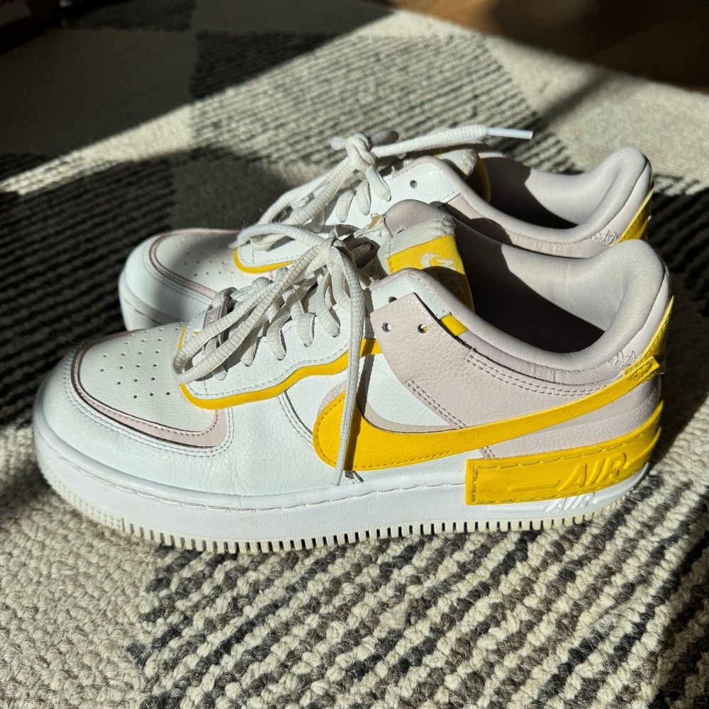 Nike Air Force 1 Shadow “Sunshine” Sneakers | White & Barely Rose | 8.5 - Picture 3 of 10
